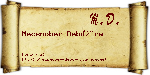 Mecsnober Debóra névjegykártya